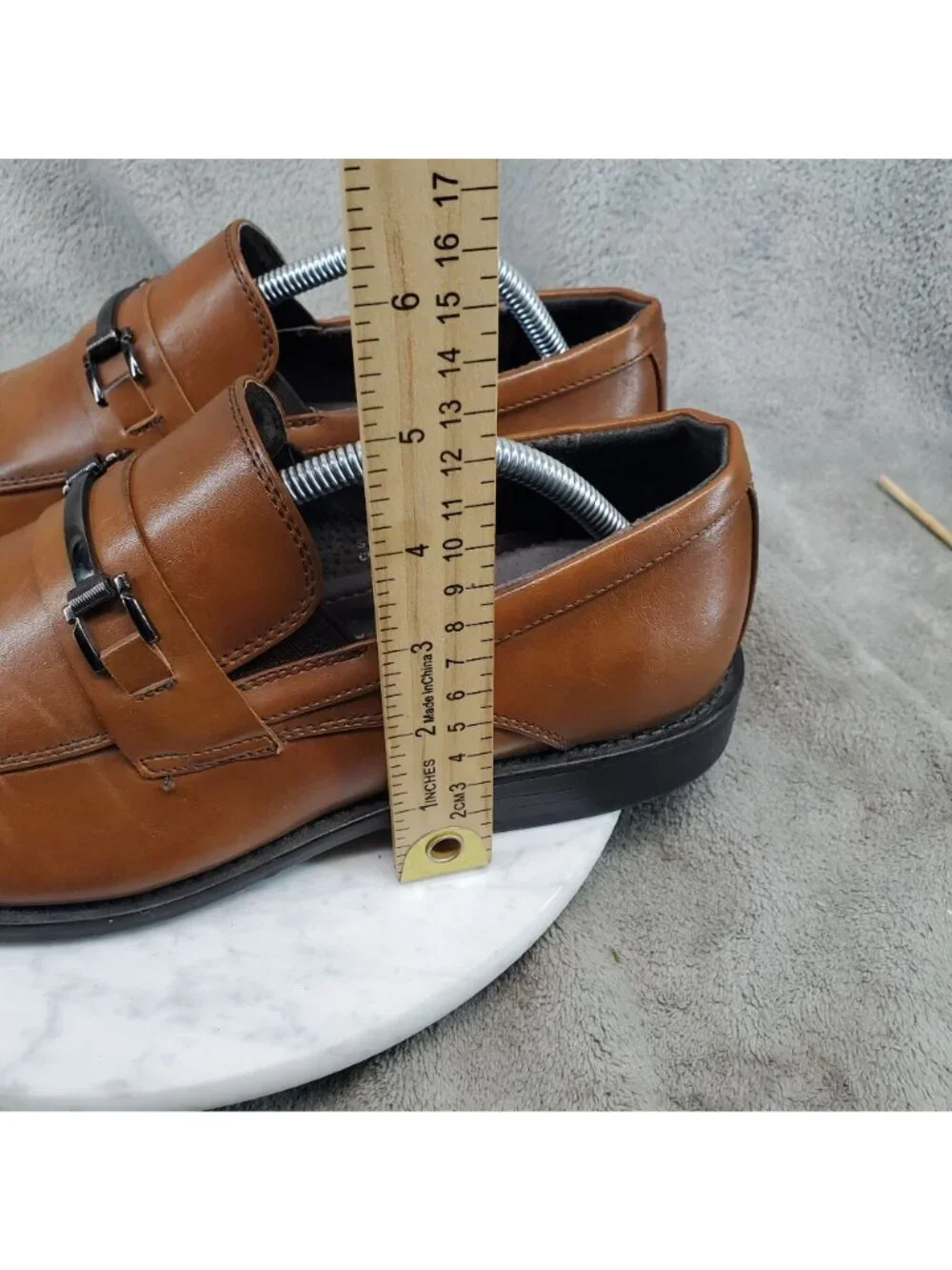 Bonafini Shoes Mens Size 10.5 Brown Leather Classic Slip On Loafer *Read*